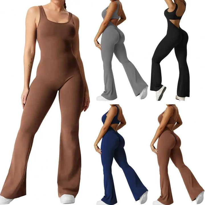 Sexy Back V Jumpsuit Gym Set Women Training Yoga Suit Sportswear Women Sports Jumpsuit Fitness Rompers Stretch Workout Bodysuits-THAT FASHION STORE