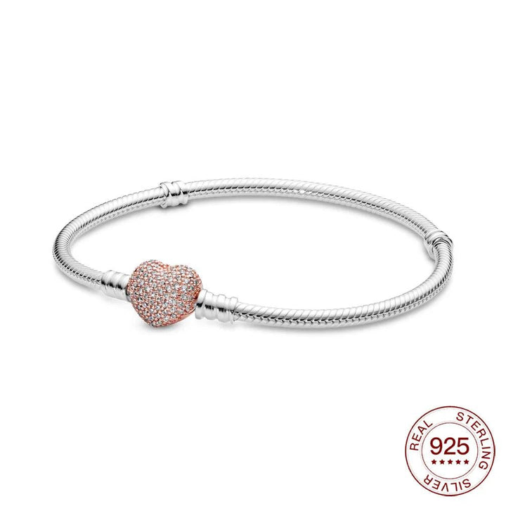 New 925 sterling Silver Bracelet Heart Bracelet Shiny Zircon Tree of life Bracelet for women Fit original charm jewelry gift-THAT FASHION STORE