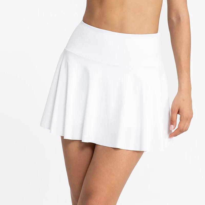 Women Tennis Skirt Sport Golf Ruffled Skirt With Shorts Fake Two Pieces Fitness Golf Wear High Waist Breathable Dance Yoga Skort-THAT FASHION STORE