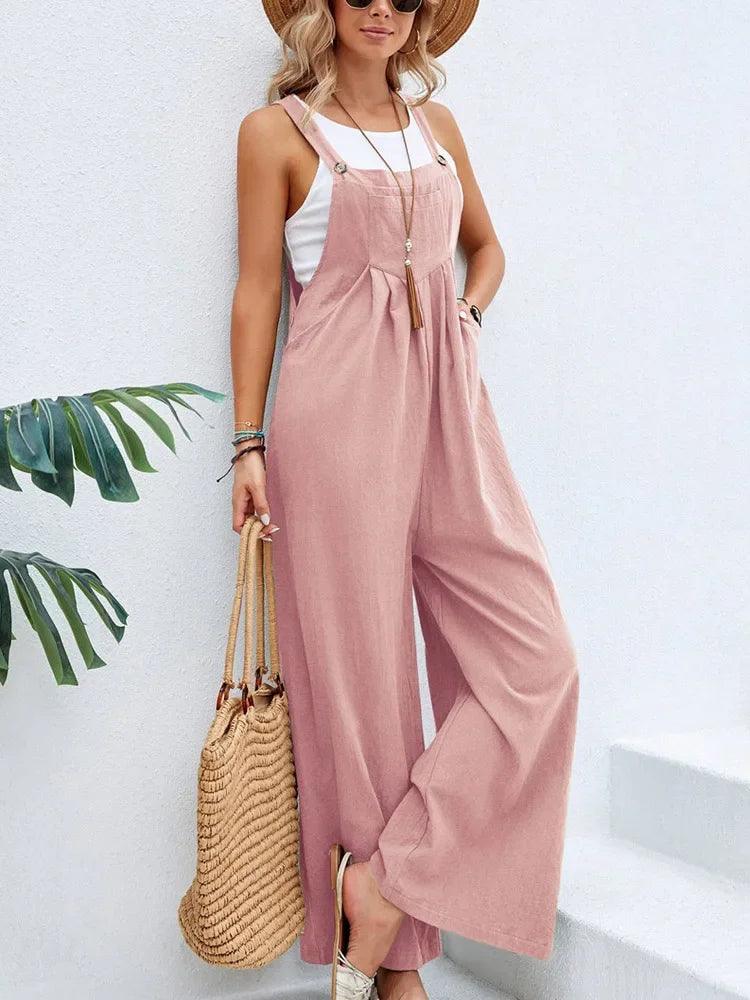 Women Loose Fit Fashion Overalls Wide Leg Baggy Bib Overalls Jumpsuit Dungarees Summer Jumpsuit Casual Elegant Overalls Summer-THAT FASHION STORE