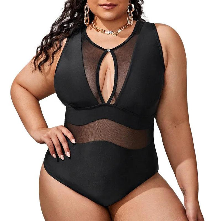 2022 Black Push Up Swimsuit One Piece Large Size Swimwear Women One-piece Suits Beachwear Summer Mesh Bathing Suit Female 4XL-THAT FASHION STORE