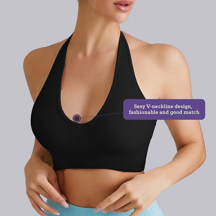 2023 New Womens Sports Bra Wirefree Seamless Padded Racerback Yoga Bra for Workout Gym Activewear with Removable Pads-THAT FASHION STORE