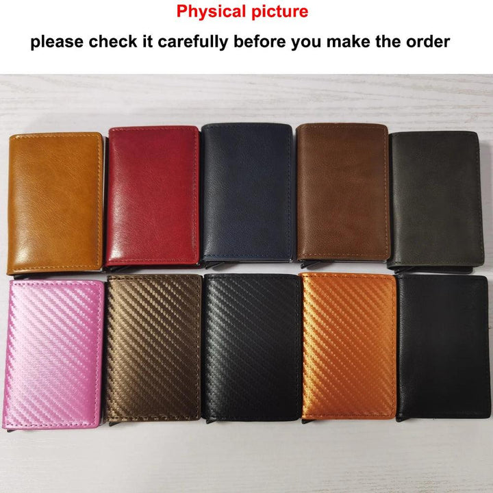 Carbon Fiber Credit Card Holder Wallets Men Brand Rfid Black Magic Trifold Leather Slim Mini Wallet Small Money Bag Male Purses-THAT FASHION STORE