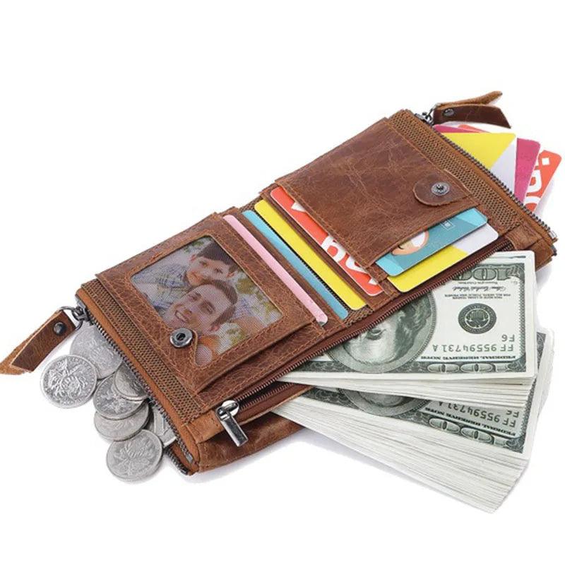 Short Wallet for Man Genuine Leather Luxury Wallet 100% Genuine Cow Leather Men Purse Women Porte Carte Male Lady Wallets PX017-THAT FASHION STORE