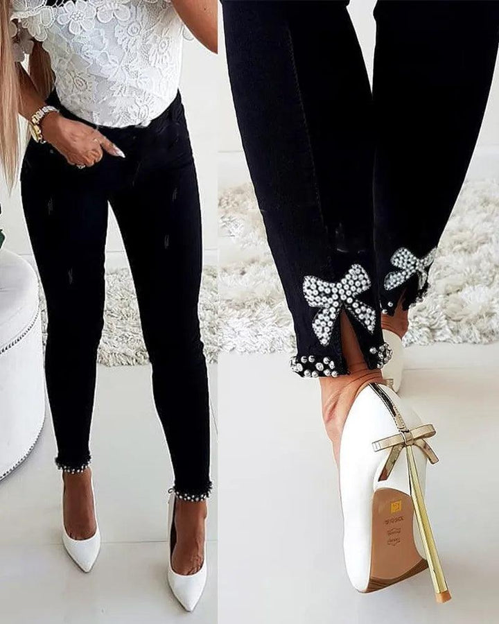 Fashion Skinny Jeans Female Summer Casual Pants Trousers Ladies Vintage High Waisted Jeans Women Bleached Women's Pencil Pants-THAT FASHION STORE