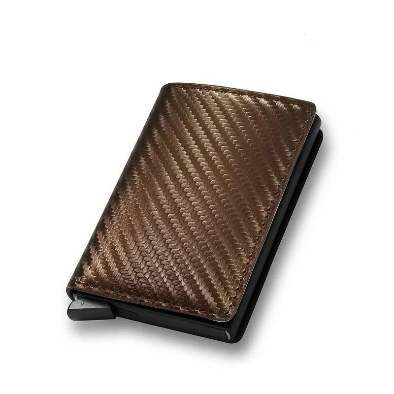 Carbon Fiber Credit Card Holder Wallets Men Brand Rfid Black Magic Trifold Leather Slim Mini Wallet Small Money Bag Male Purses-THAT FASHION STORE