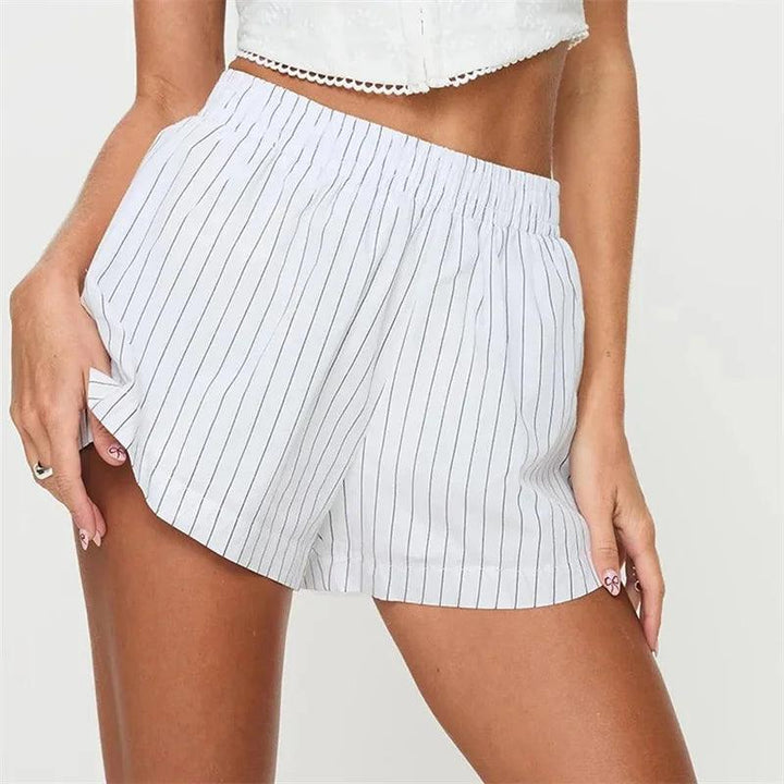 Women Y2k Stripes Boxer Shorts 2024 Summer Hot Pants Elastic Waist Loose Fit Boy Shorts Cute Lounge Sleep Shorts Jogging Bottoms-THAT FASHION STORE