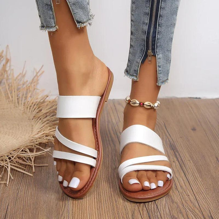 2024 Summer Flat Heel Sandals for Women Casual Plus Size Beach Slippers Woman Pu andal-THAT FASHION STORE