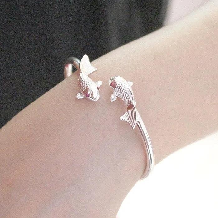 High quality 925 Sterling Silver Original goldfish bracelets Bangles for women fashion Luxury party wedding jewelry fine gift-THAT FASHION STORE