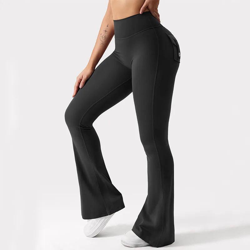 Newest Women Wide Leg High Stretch Yoga Leggings Naked Feeling Compression Fitness Workwear with pockets Yoga Pant ﻿-THAT FASHION STORE