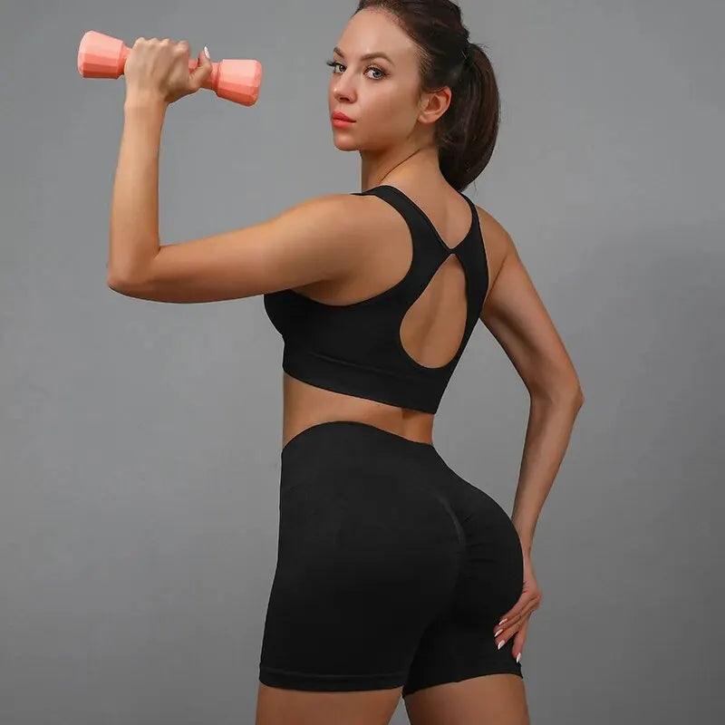 Women Yoga Shorts High Waist Butt Lifting Workout Fitness Tights Tummy Control Gym Running Stretched Pants Casual Sportswear-THAT FASHION STORE