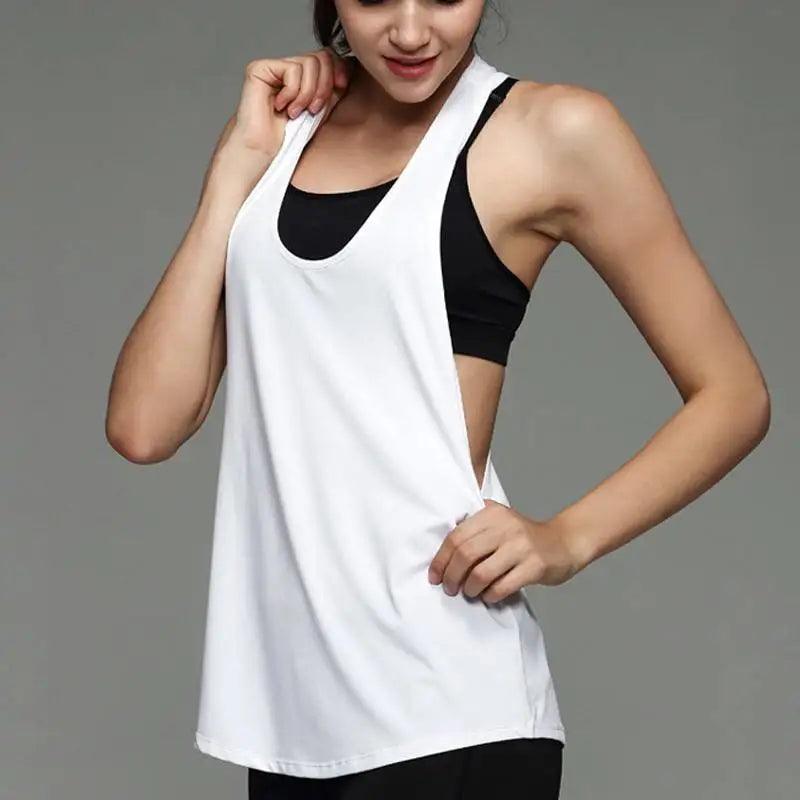 Mileegirl Quick Dry Yoga Top Women Sleeveless Racer Back Yoga Shirt Breathable Running Fitness Tank Top Workout Top Sports Vest-THAT FASHION STORE