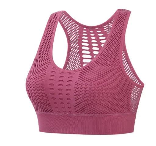 Women Breathable Active Bra Sports Bra Sexy Mesh Sports Top Push Up Gym Fitness Underwear Female Seamless Running Yoga Bra-THAT FASHION STORE