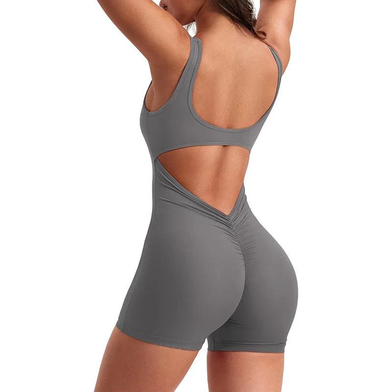 Hollow out Beauty Back Yoga Women wide-leg Peach Butt Running Fitness Yoga Bodysuit Sexy Backless Jumpsuits-THAT FASHION STORE