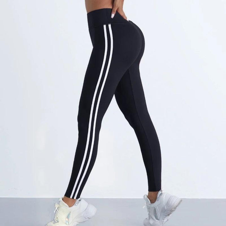 Yoga Leggings Women Striped Slim Sports Pants High Waist Hip Liftting Casul Tights Workout Running Stretchy Gym Leggings-THAT FASHION STORE