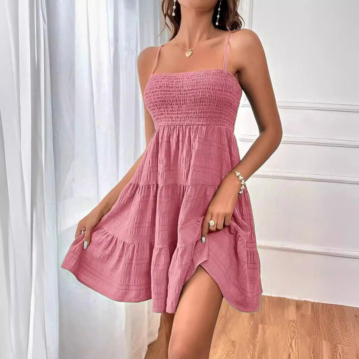 Party Dresses Short Dress Solid Ruffle Hem Short Dress Sleeveless Summer Mini Sexy Dress Dresses For Women 2024 Plus Size-THAT FASHION STORE