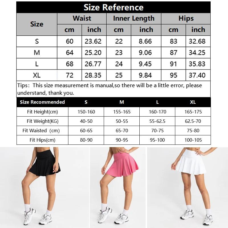 VITALINOVO Pleated Tennis Skirts for Women with Pockets High Waisted Athletic Skirts with Shorts 2 in 1 Gym Workout Golf Skorts-THAT FASHION STORE