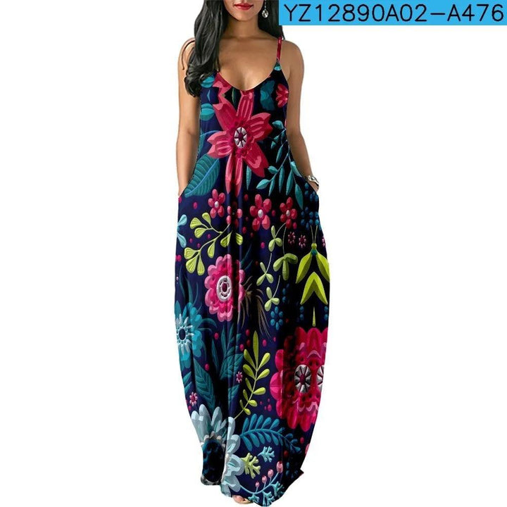 Chic Butterfly Women Maxi Dress Print Long Dresses Fashion Women's Vintage Dress Woman Retro Elegant Girls Club Party Vestidos-THAT FASHION STORE