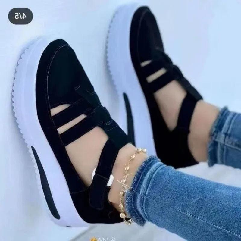 Summer 2024 New Women Breathable Mesh Wedge Casual Sport Shoes Woman Non Slip Vulcanize Sandals Platform Sneakers Plus Size 43-THAT FASHION STORE