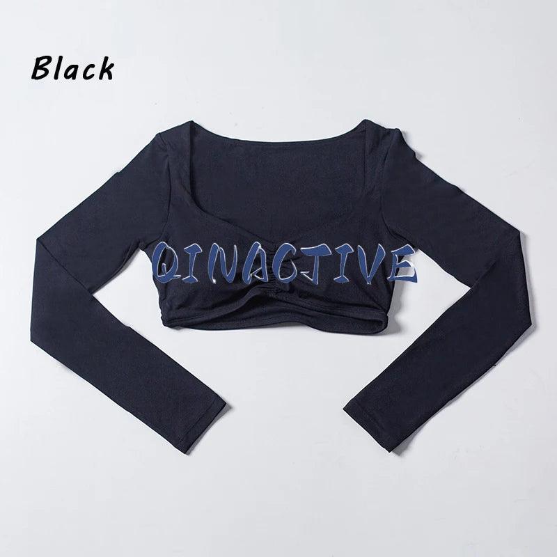 QINACTIVE Women Yoga Shirts Crop Top Long Sleeves Shirts for Women Yoga Sports Fitness Gym Clothes Workout Tops-THAT FASHION STORE