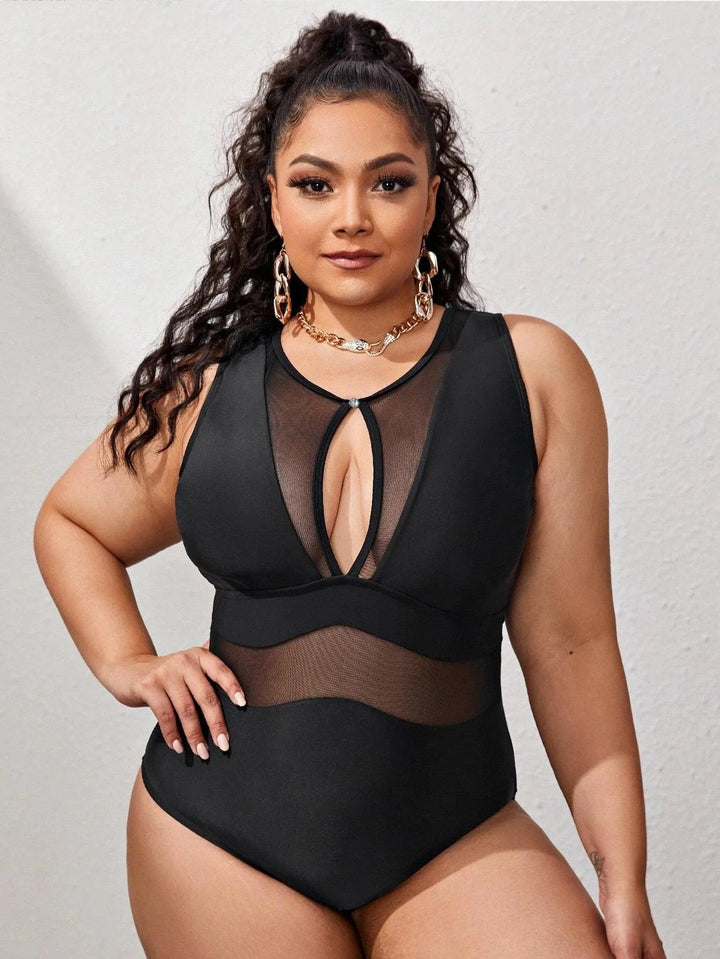 2022 Black Push Up Swimsuit One Piece Large Size Swimwear Women One-piece Suits Beachwear Summer Mesh Bathing Suit Female 4XL-THAT FASHION STORE