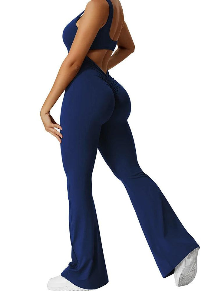 Women's Flared Trousers, Tummy Tuck, Open Back, Full Body, Exercise Yoga Wear Slimming Hip lifting One-Piece Trousers-THAT FASHION STORE