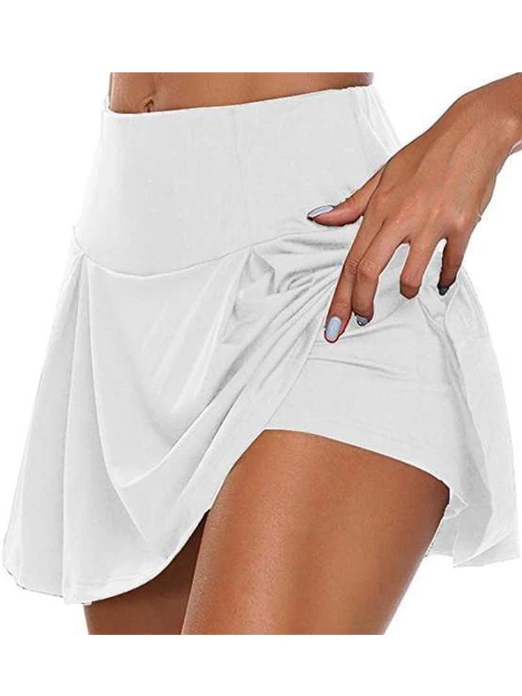 2023 Summer Women Sports Tennis Dance Fitness Short Skirts Quick Drying Solid Female Lining High Waist Mini Golf Sporting Skirts-THAT FASHION STORE