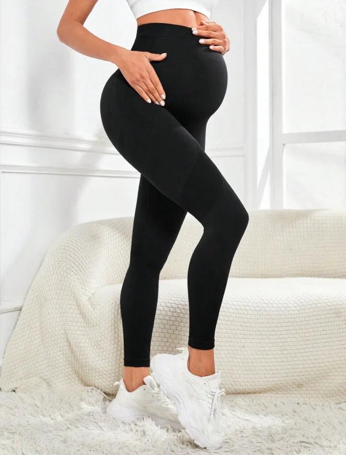 Women's Maternity Leggings Over The Belly Pregnancy Active Wear Workout Yoga Tights Pants-THAT FASHION STORE