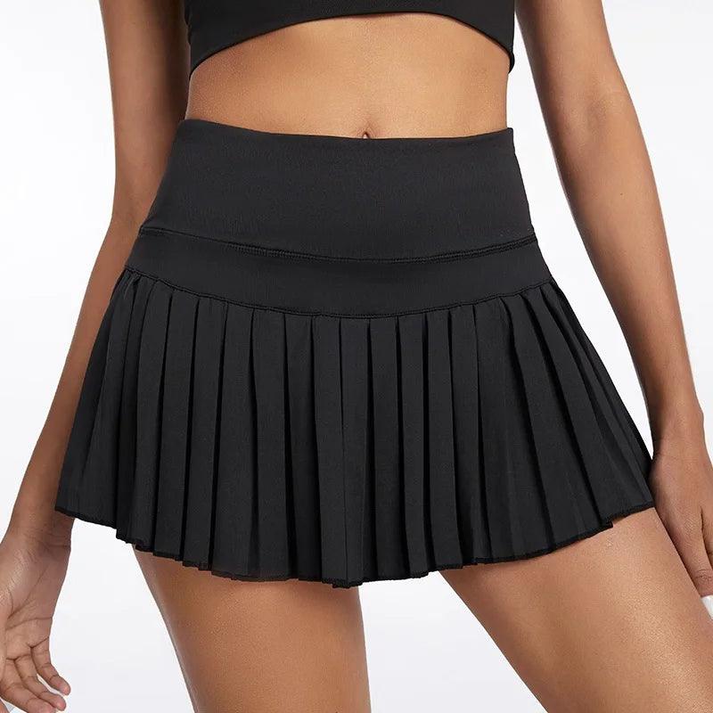 Cloud Hide Safe Tennis Skirts XS-XXL Gym Golf Running Pleated Pantskirt SEXY Women Sports Fitness Shorts Pocket High Waist Skort-THAT FASHION STORE