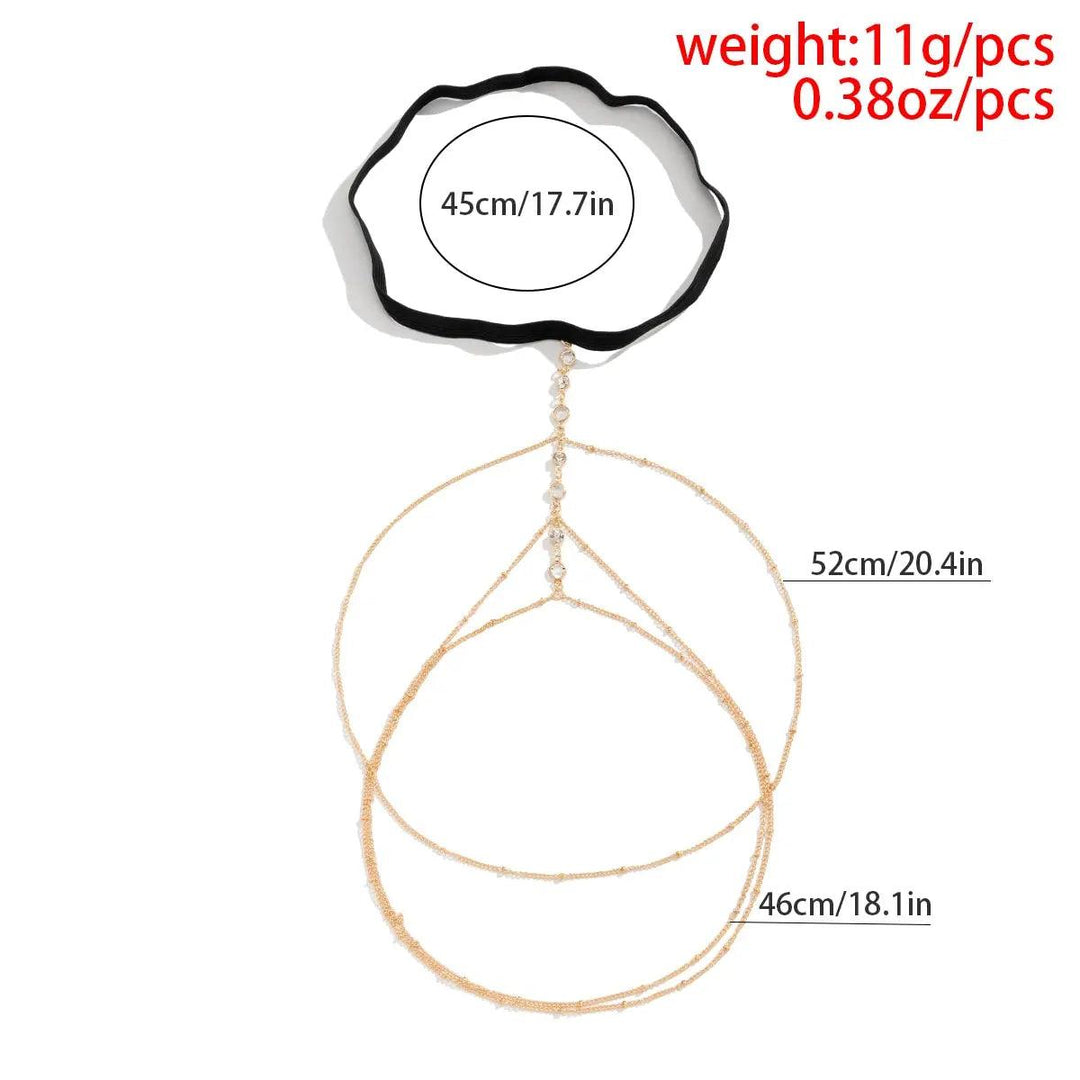 Boho Elastic Band Crystal Leg Thigh Chain for Women Summer Beach Sexy Tassel Multilayer Adjustable Body Jewelry Dress Decorate-THAT FASHION STORE