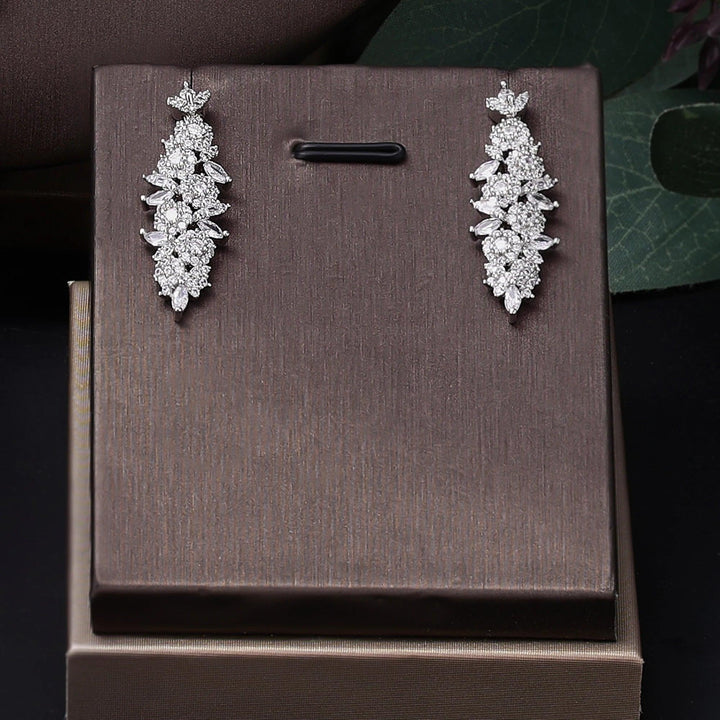 4 pieces of bride zirconia full set of women's party jewelry, luxury Dubai Nigeria CZ luxury crystal wedding necklace set-THAT FASHION STORE