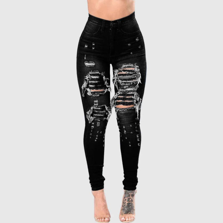 Women's Ripped Jeans Distressed Denim Pants Embroidered Tall Girl Stretch Skinny Hole Boyfriend Colombia Mexico Brazil Style-THAT FASHION STORE