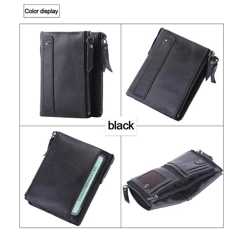 Short Wallet for Man Genuine Leather Luxury Wallet 100% Genuine Cow Leather Men Purse Women Porte Carte Male Lady Wallets PX017-THAT FASHION STORE