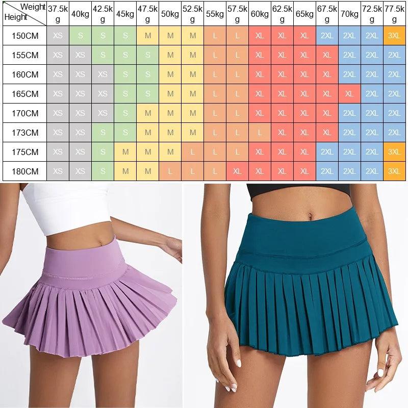 Cloud Hide Safe Tennis Skirts XS-XXL Gym Golf Running Pleated Pantskirt SEXY Women Sports Fitness Shorts Pocket High Waist Skort-THAT FASHION STORE