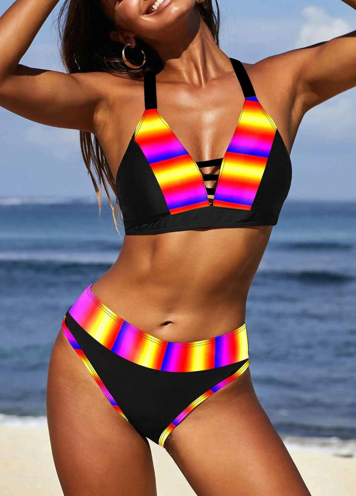 Women's Summer Fashion Sexy Bikini Set Swimsuit Beach Set Two Piece Set Women's Retro Printed Swimsuit S-5XL-THAT FASHION STORE