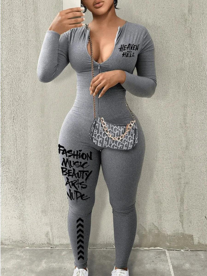 LW Sexy Y2K Short Sleeve COTTON Slim Bodycon Front Zipper Up Skinny Romper Women Sporty Streetwear Summer Casual Jumpsuit-THAT FASHION STORE