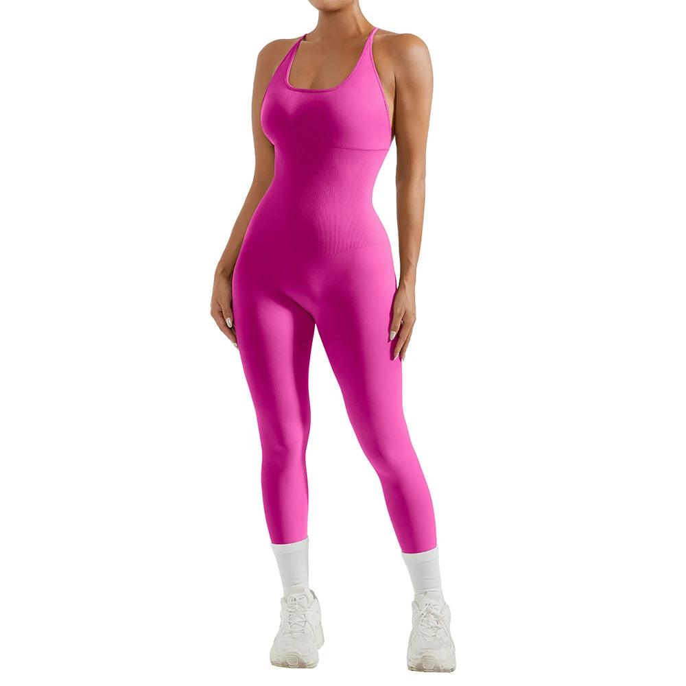 Bodycon Jumpsuit Women Full Seasons Casual Fitness Sporty Playsuit Sleeveless Slim Activewear All In One Jumpsuit Clothing Lady-THAT FASHION STORE