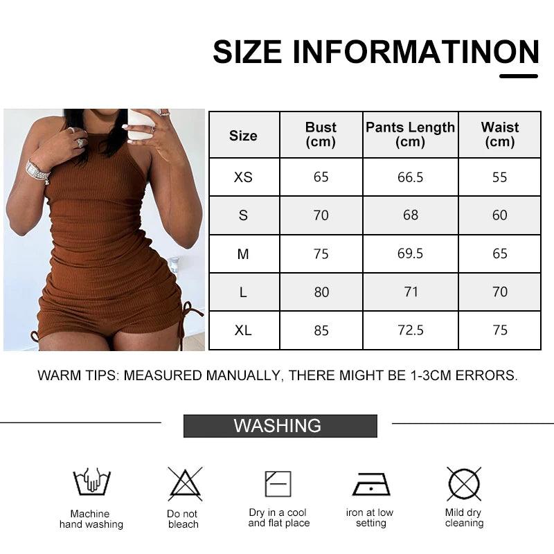 Summer New Sexy Women Jumpsuit Solid Sweet Spicy Sleeveless Drawstring Slim Fit Jumpsuit Fashion Casual Clothing-THAT FASHION STORE