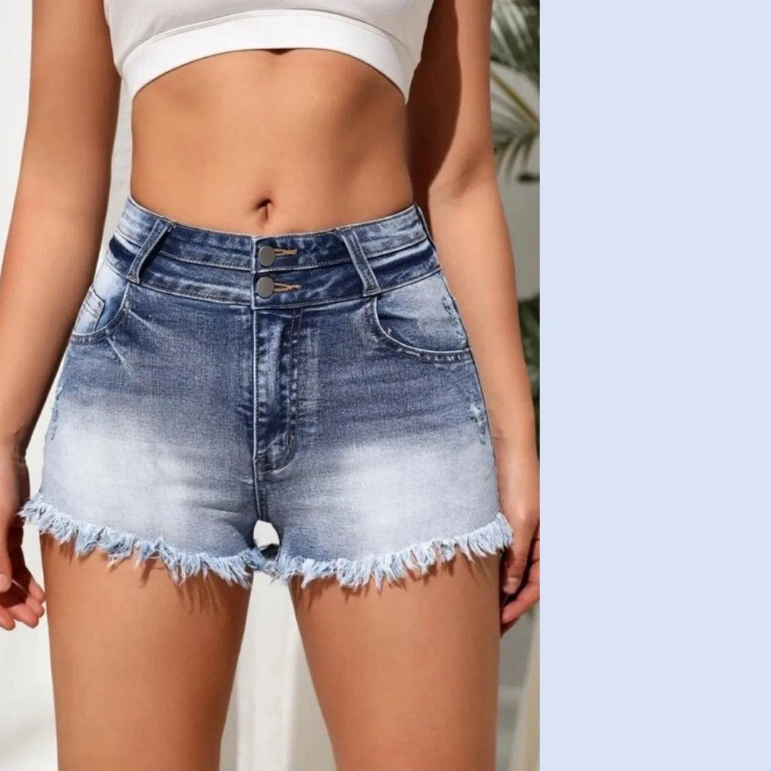 2023 Summer New Fashion Ripped Skinny Denim Shorts For Women Sexy Stretch Tassel Jeans Shorts Casual Female Clothing S-2XL-THAT FASHION STORE