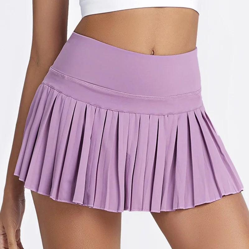 Cloud Hide Safe Tennis Skirts XS-XXL Gym Golf Running Pleated Pantskirt SEXY Women Sports Fitness Shorts Pocket High Waist Skort-THAT FASHION STORE