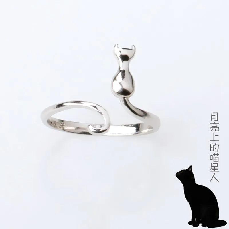 925 Sterling Silver Cat Rings For Women Engagement Luxury Designer Jewelry Female Offers With Free Shipping ALIZERO Jewellery-THAT FASHION STORE