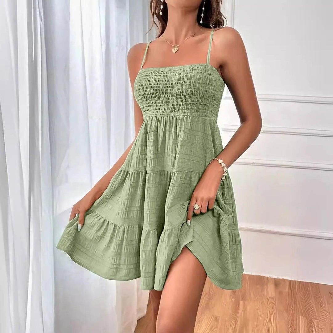 Party Dresses Short Dress Solid Ruffle Hem Short Dress Sleeveless Summer Mini Sexy Dress Dresses For Women 2024 Plus Size-THAT FASHION STORE