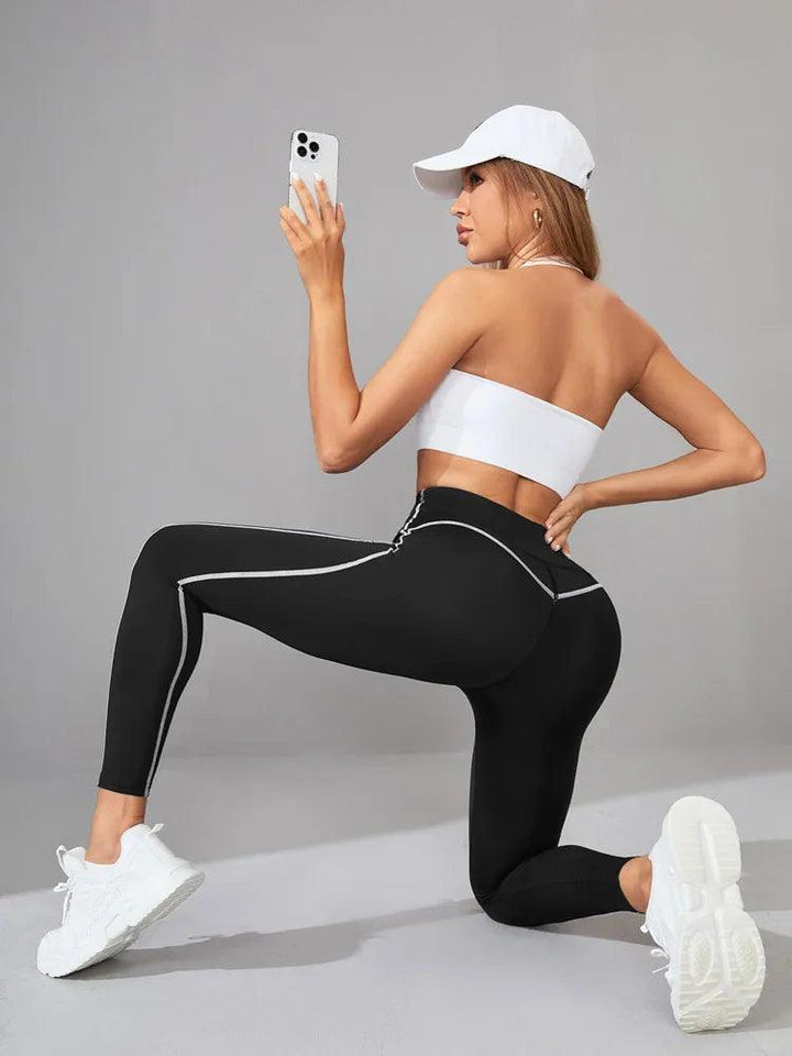 Women Gym Yoga Butt Lifting Leggings High Waist Quick Dry Sports Pants With Elastic Waistband Exercise Trousers Workout Leggings-THAT FASHION STORE