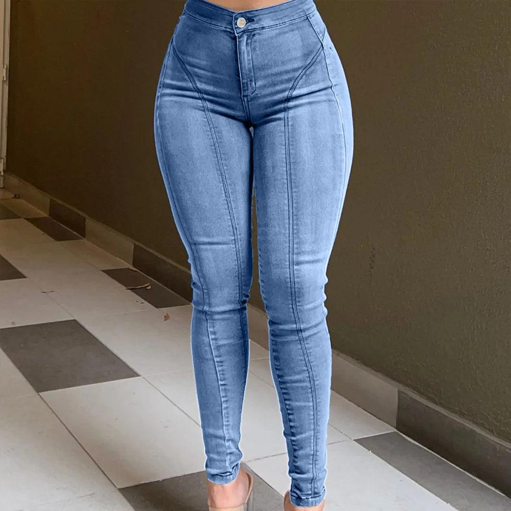 Skinny Jeans Women Mid Waist Fashion Simple y2k Pants 2023 Elegant Korean Style Clothes Pencil Pants Temperament Hot Selling-THAT FASHION STORE