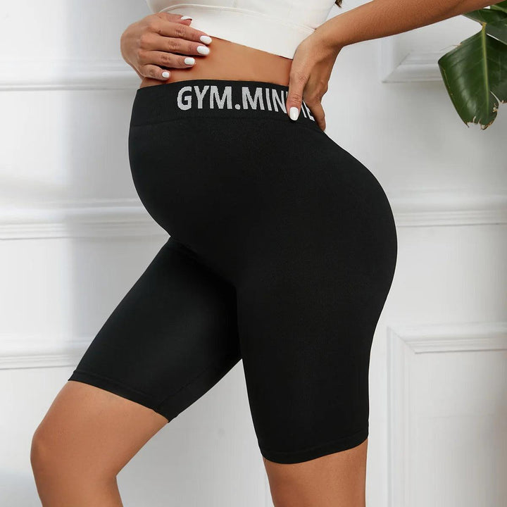 Maternity Yoga Shorts Over The Belly Women's Maternity Biker Pregnancy Shorts for Workout-THAT FASHION STORE