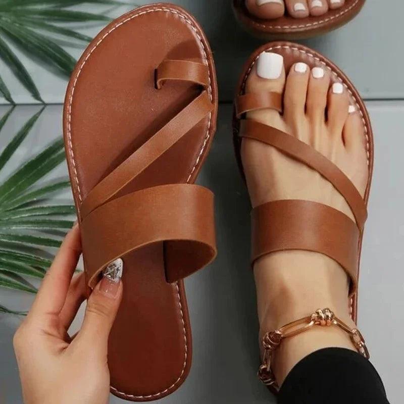 Women Minimalist Thong Sandals 2024 New Fashion Flat Sandals Summer Outdoor Beach Vacation Leisure Woman Shoes-THAT FASHION STORE