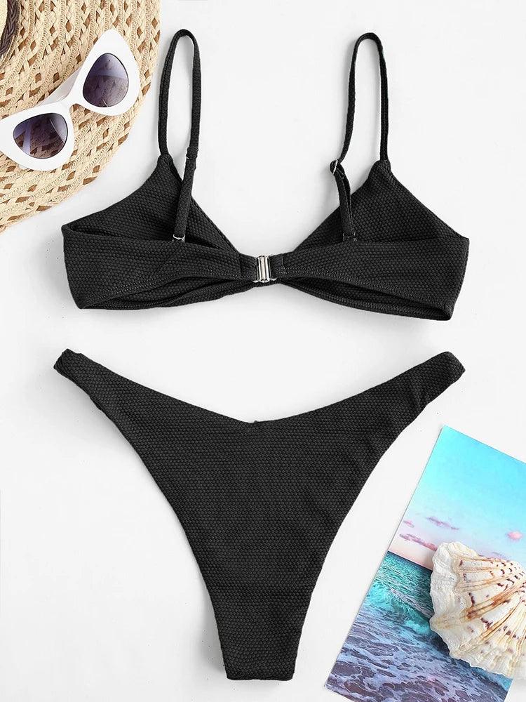 2024 Swimsuits For Women Sexy Padded Push Up Bra Bikini Tops Bikinis Bikini Set Solid Swimwear Two Piece Swimsuit Beachwear Suit-THAT FASHION STORE