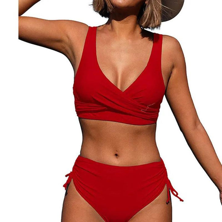 2023 Women Swimsuits Two Pieces Solid Push Up Bandage Bikini Set Female Swimming Bikini Set Low Waist Thong Bathers Bathing Suit-THAT FASHION STORE