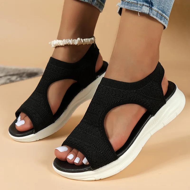 Women Summer Shoes 2024 New Mesh Fish Platform Sandals Women's Open Toe Wedge Sandals Ladies Light Casual Shoes Zapatillas Muje-THAT FASHION STORE