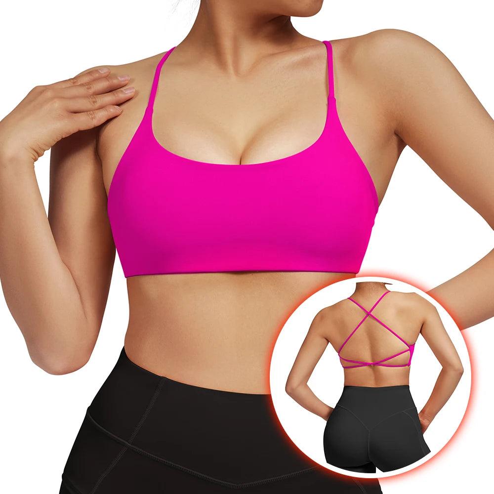 Sports Bra For Fitness Women With Pad Workout Running Tank Top Female Backless Shockproof Breathable Underwear Yoga Bra Women-THAT FASHION STORE